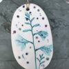 Montbretia Porcelain Plaque with Hessian String