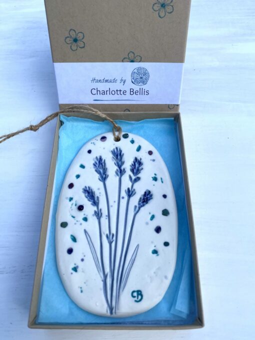 Lavender Porcelain Plaque with Hessian String - Image 6