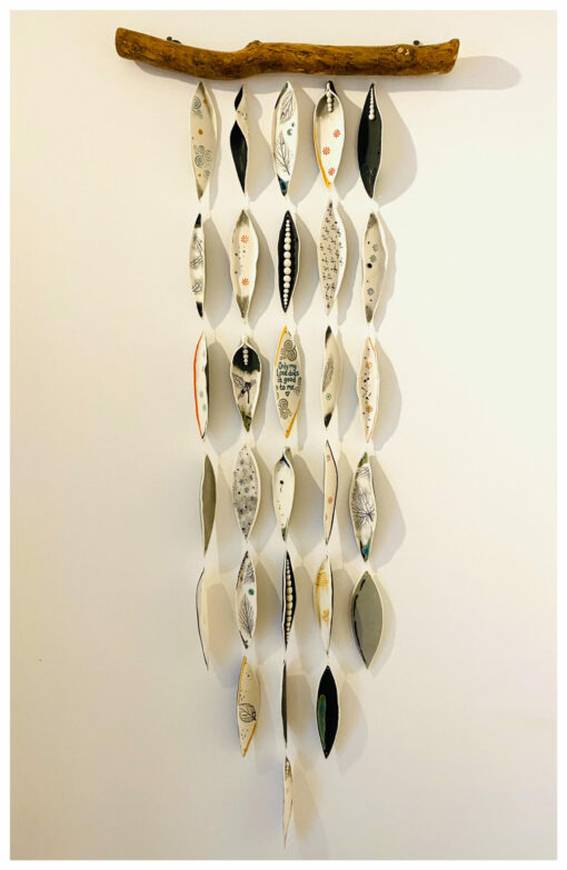 Porcelain Wall Hangings on Driftwood - Image 15