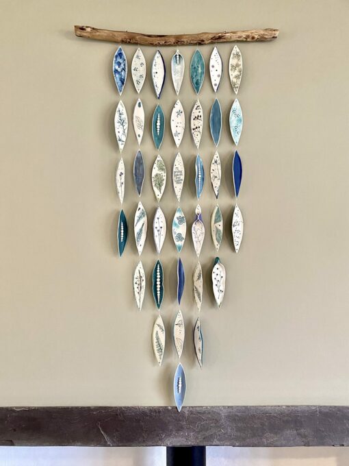Porcelain Wall Hangings on Driftwood - Image 2