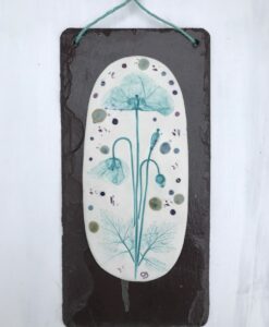 Pabi Cymreig (Welsh Poppy) Porcelain Wall Plaque