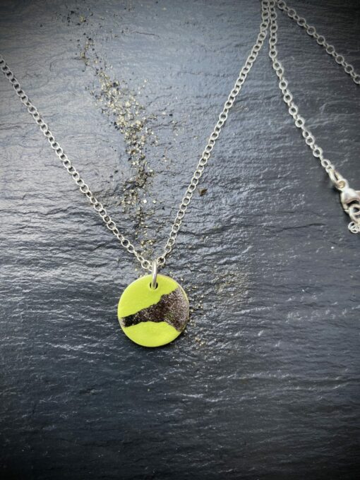 Disc Necklace with Platinum or Copper Detailing - Image 11