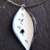 Large Droplet Necklace with Bead and Platinum Detailing