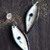Droplet Earrings with Bead and Platinum Detailing