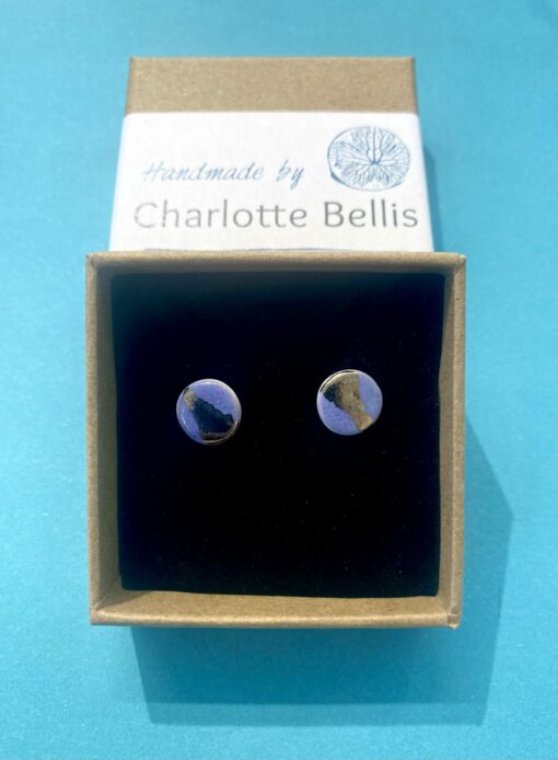 Disc Stud Earrings with Platinum or Copper Detailing - Image 6