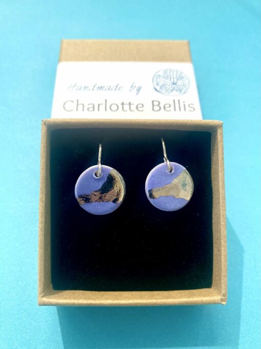 Disc Earring with Platinum or Copper Detailing - Image 5