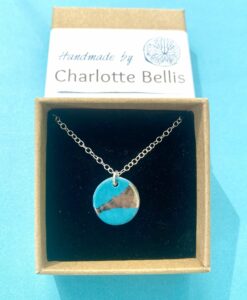 Disc Necklace with Platinum or Copper Detailing