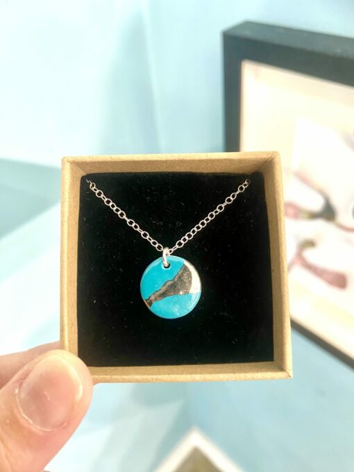 Disc Necklace with Platinum or Copper Detailing - Image 2