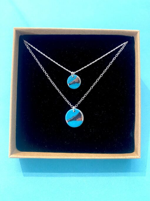 Dainty Disc Necklace with Platinum or Copper Detailing - Image 3
