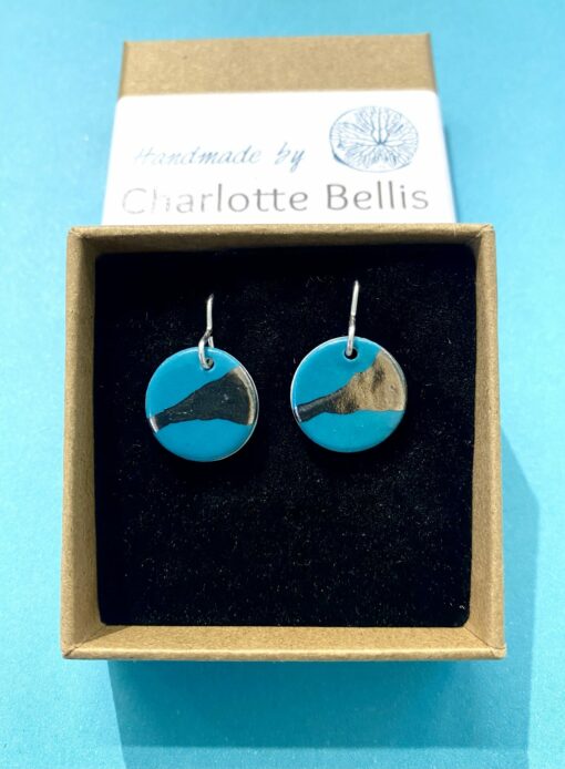 Disc Earring with Platinum or Copper Detailing - Image 4