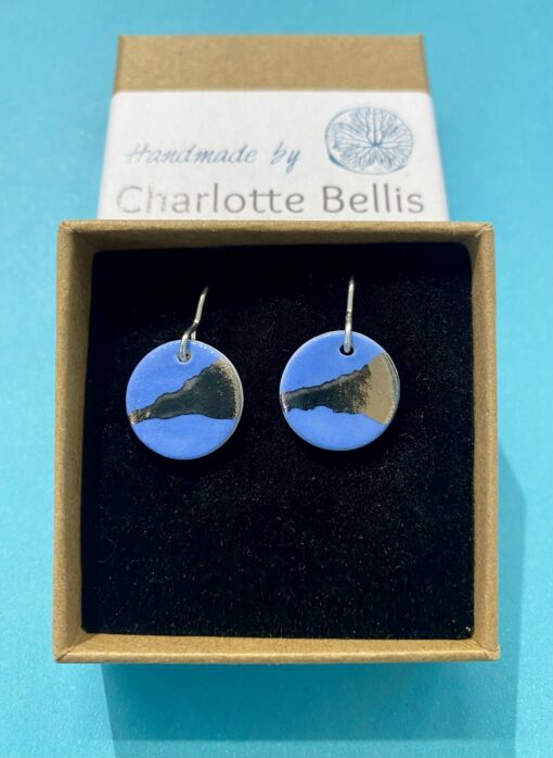 Disc Earring with Platinum or Copper Detailing - Image 2