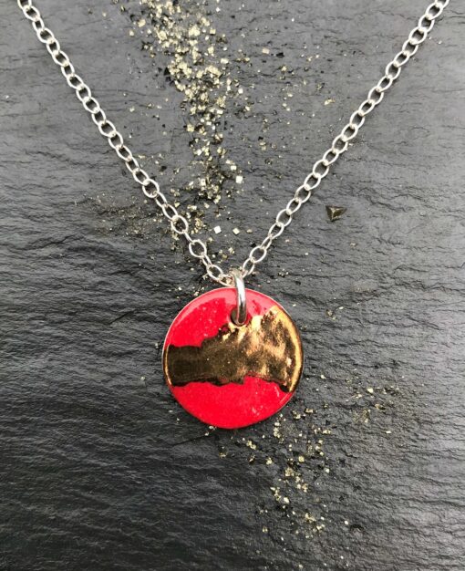 Disc Necklace with Platinum or Copper Detailing - Image 13