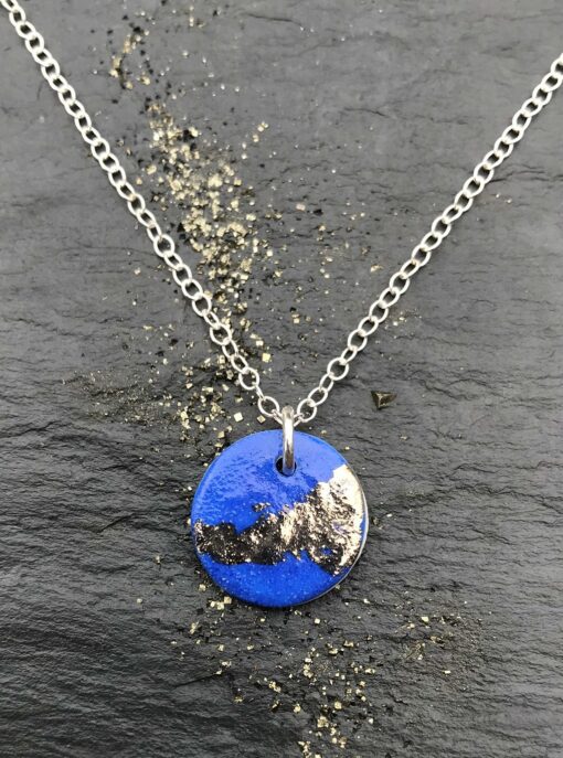 Disc Necklace with Platinum or Copper Detailing - Image 9