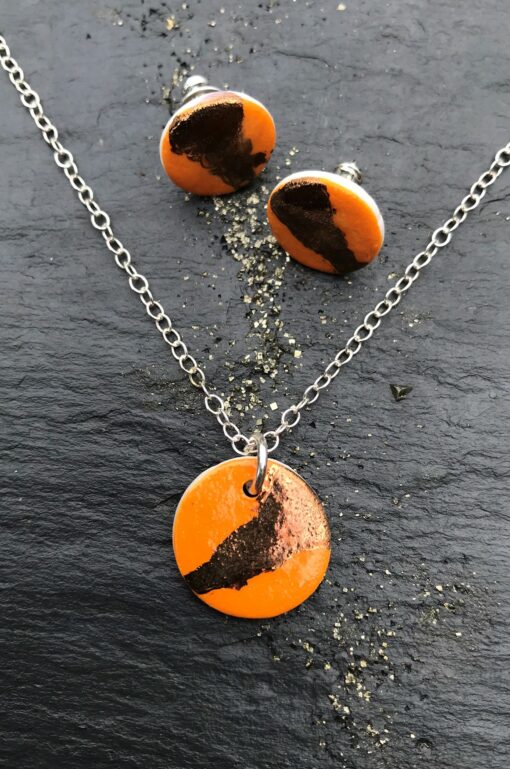 Disc Necklace with Platinum or Copper Detailing - Image 12