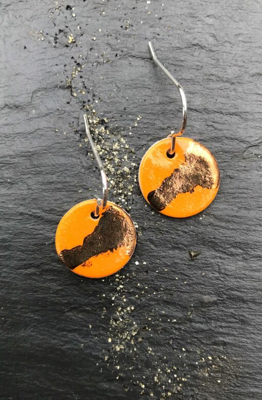 Disc Earring with Platinum or Copper Detailing - Image 8