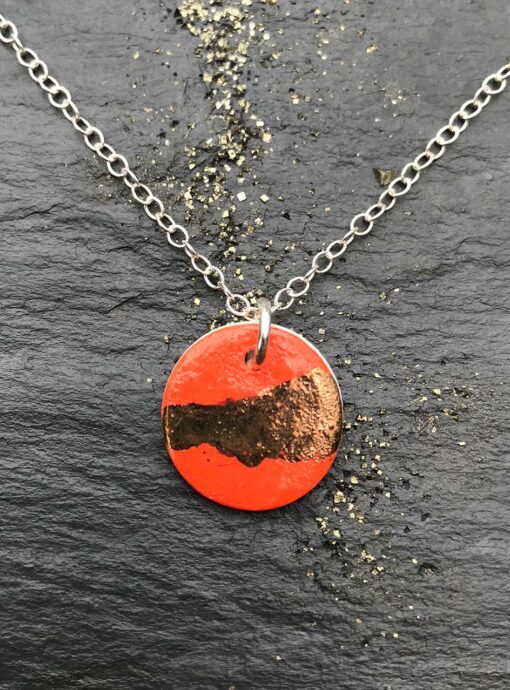 Disc Necklace with Platinum or Copper Detailing - Image 10