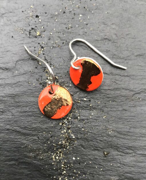 Disc Earring with Platinum or Copper Detailing - Image 10