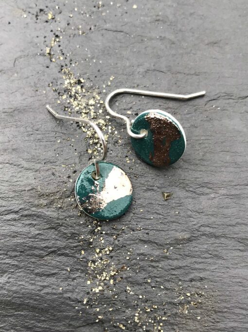 Disc Earring with Platinum or Copper Detailing - Image 11