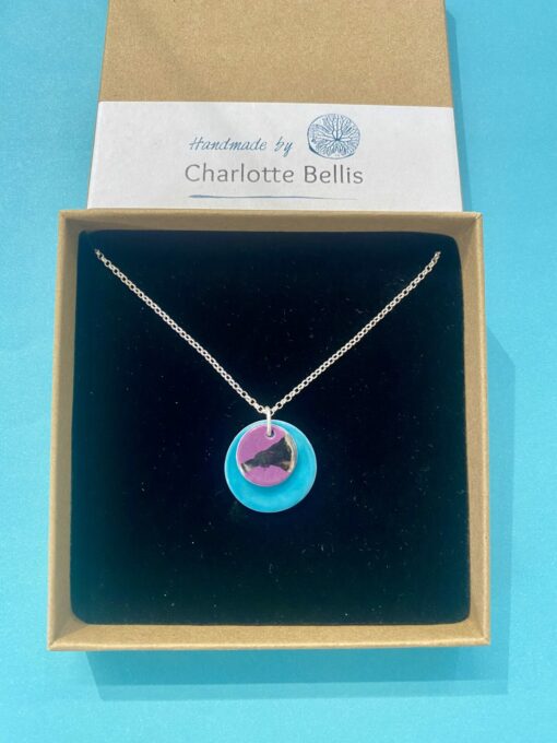 Double Disc Necklace with Platinum - Image 5