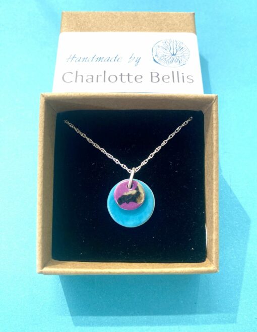 Dainty Double Disc Necklace with Platinum