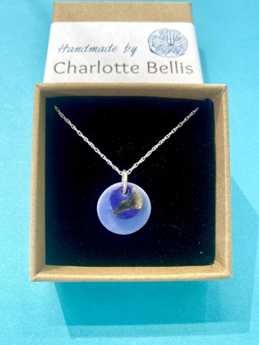 Dainty Double Disc Necklace with Platinum - Image 3