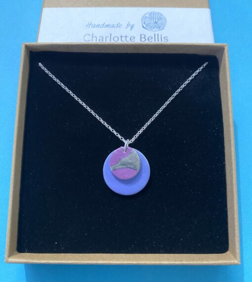 Double Disc Necklace with Platinum - Image 3
