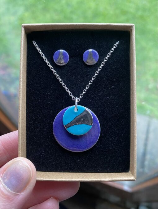 Double Disc Necklace with Platinum - Image 2