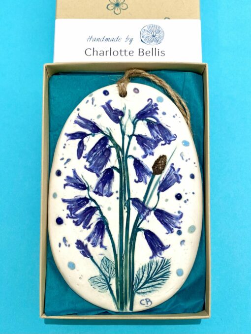 Bluebells Plaque with Hessian String