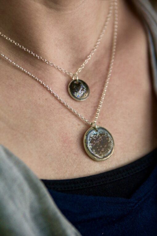 Metallic Glaze Disc Necklace - Image 2