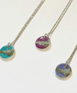 Dainty Disc Necklace with Platinum or Copper Detailing
