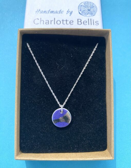 Dainty Disc Necklace with Platinum or Copper Detailing - Image 5