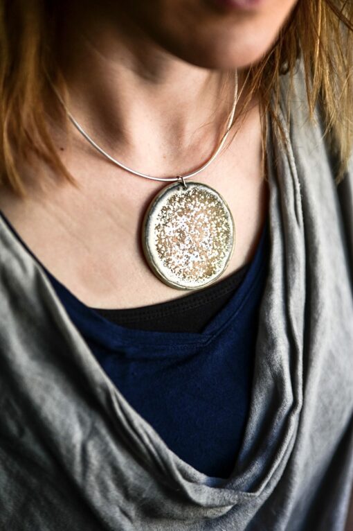 Metallic Large Disc Necklace