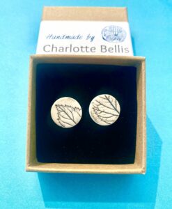 Leaf Print Stud Earrings