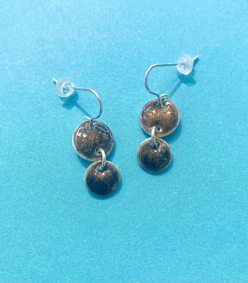 Metallic Disc Earrings - Image 2