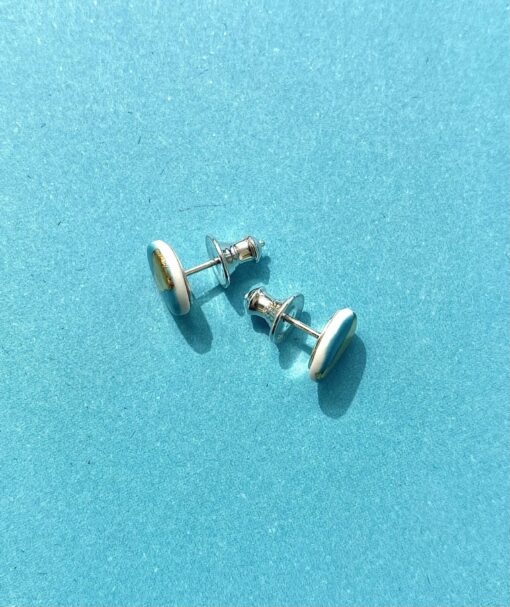 Stud Earrings with 24ct Gold Detailing - Image 8