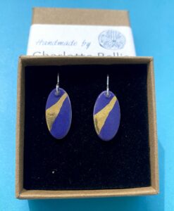 Oval Earrings with 24ct Gold Detailing