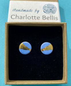 Stud Earrings with 24ct Gold Detailing
