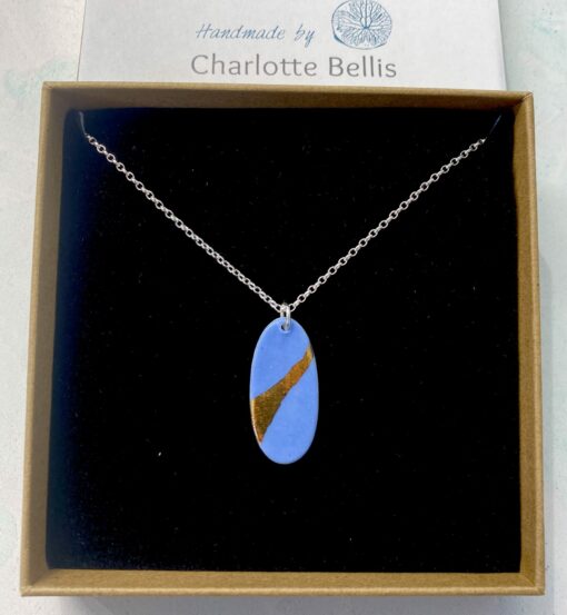 Oval Necklace with 24ct Gold Detailing - Image 2