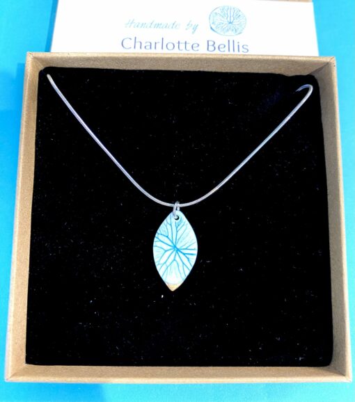 Leaf Print Necklace with 24ct Gold Detailing - Image 2