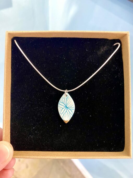 Leaf Print Necklace with 24ct Gold Detailing - Image 3