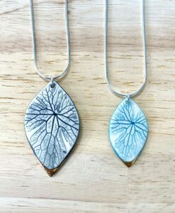 Leaf Print Necklace with 24ct Gold Detailing