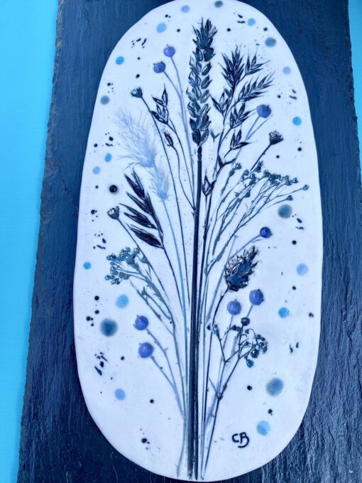 Winter Porcelain Wall Plaque on Welsh Slate - Image 4