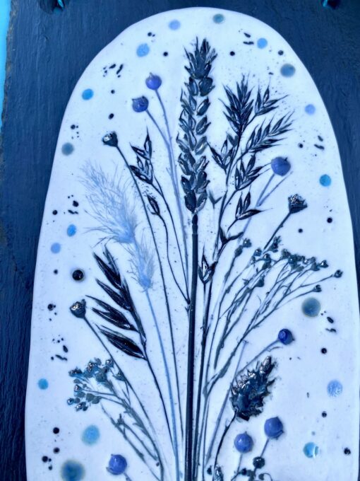 Winter Porcelain Wall Plaque on Welsh Slate - Image 5