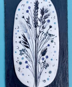 Winter Porcelain Wall Plaque on Welsh Slate