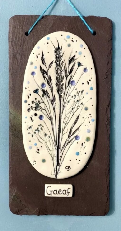 Winter Porcelain Wall Plaque on Welsh Slate - Image 2