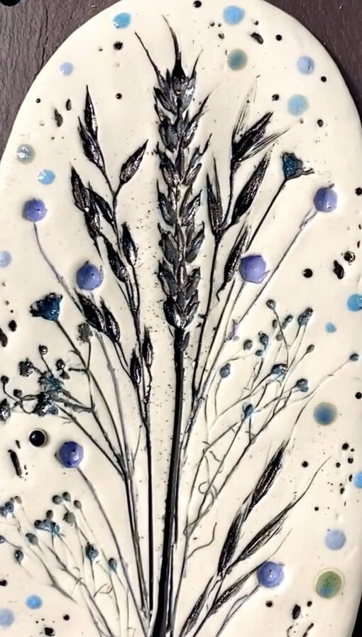 Winter Porcelain Wall Plaque on Welsh Slate - Image 3