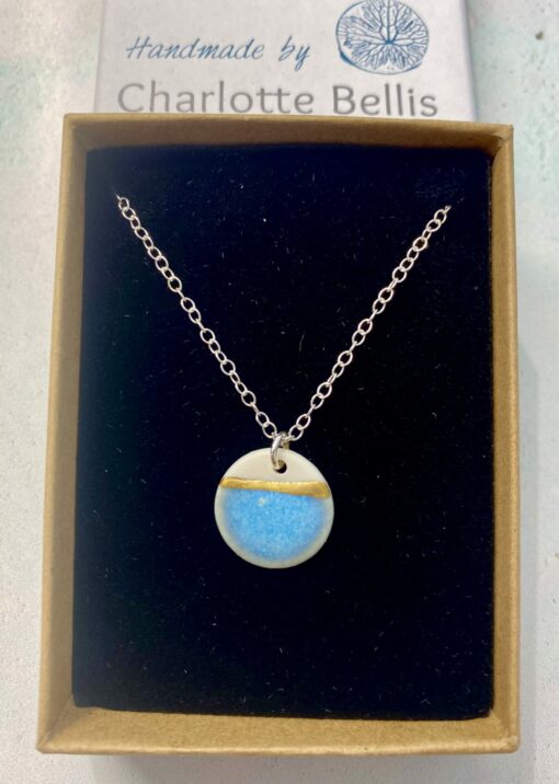 Sea Breeze Disc Necklace with 24ct Gold Detailing - Image 2