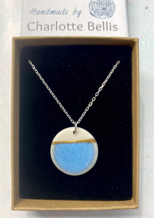 Sea Breeze Disc Necklace with 24ct Gold Detailing