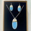 Sea Breeze Oval Necklace with 24ct Gold Detailing