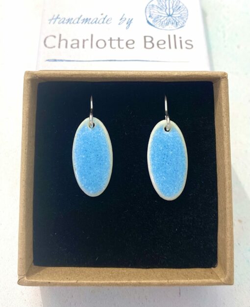 (N) Sea Breeze Glaze Oval Earrings